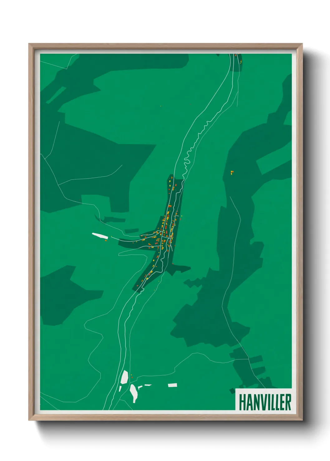 Une affiche de carte sur Hanviller