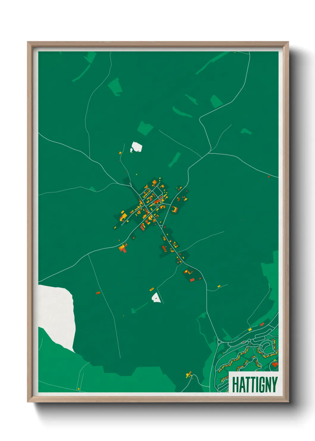 Une affiche de carte sur Hattigny