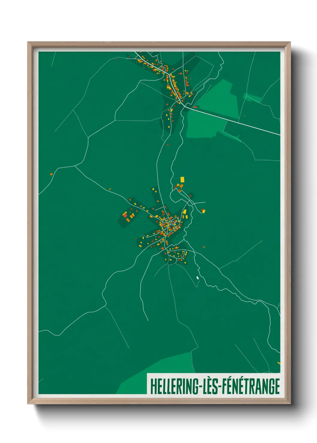 Une affiche de carte sur Hellering-lès-Fénétrange