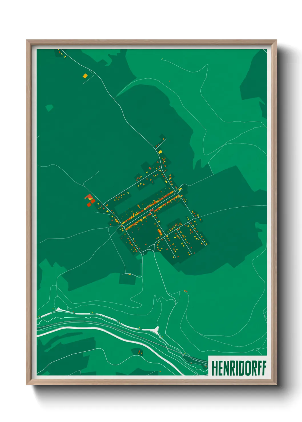 Une affiche de carte sur Henridorff
