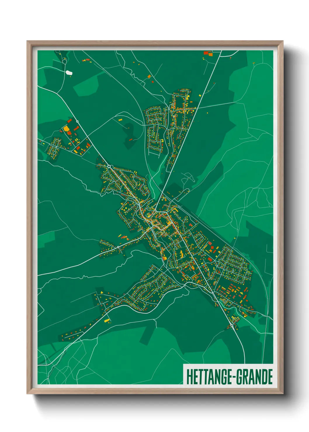 Une affiche de carte sur Hettange-Grande