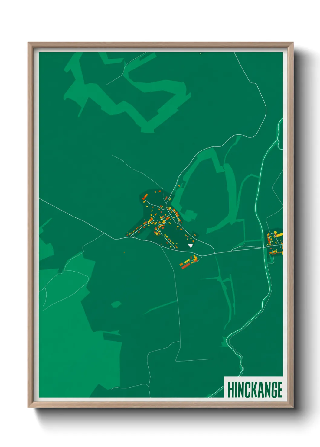 Une affiche de carte sur Hinckange