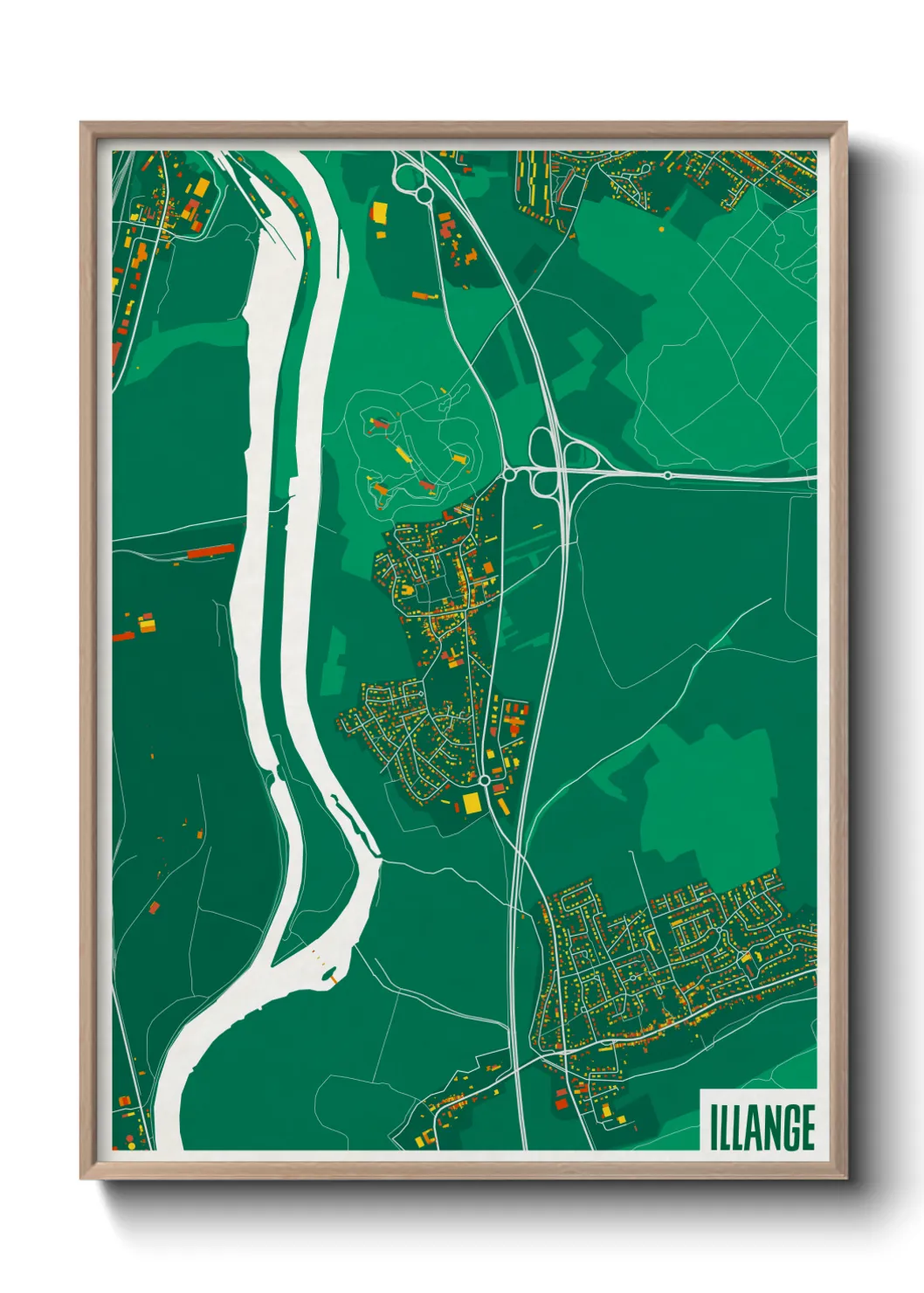 Une affiche de carte sur Illange