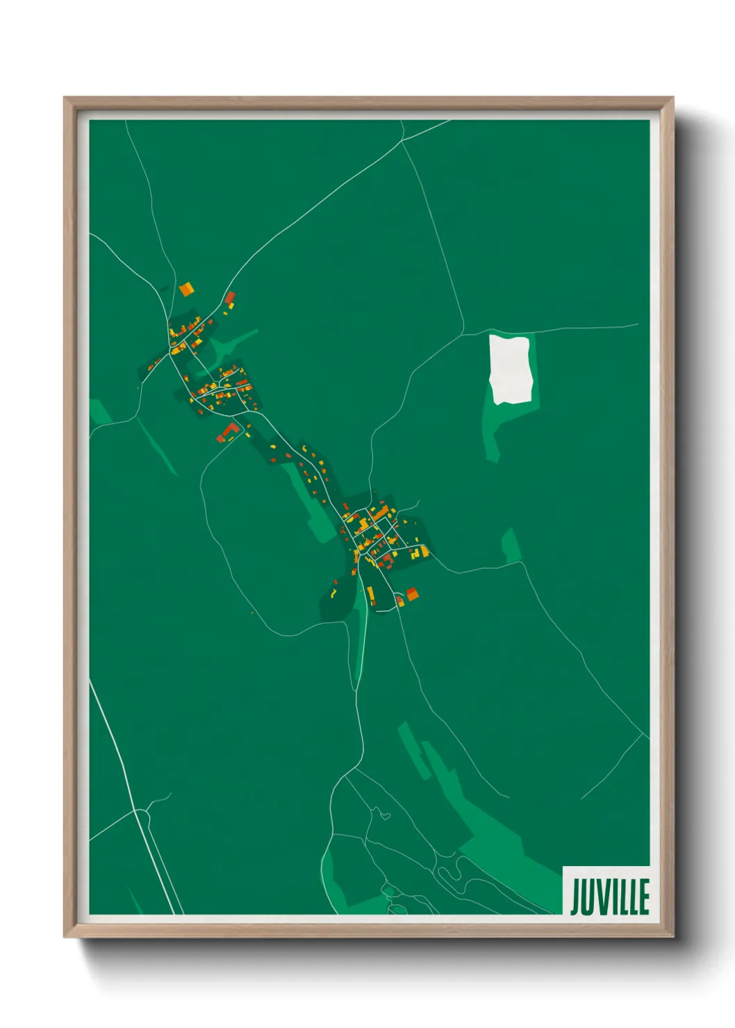 Une affiche de carte sur Juville