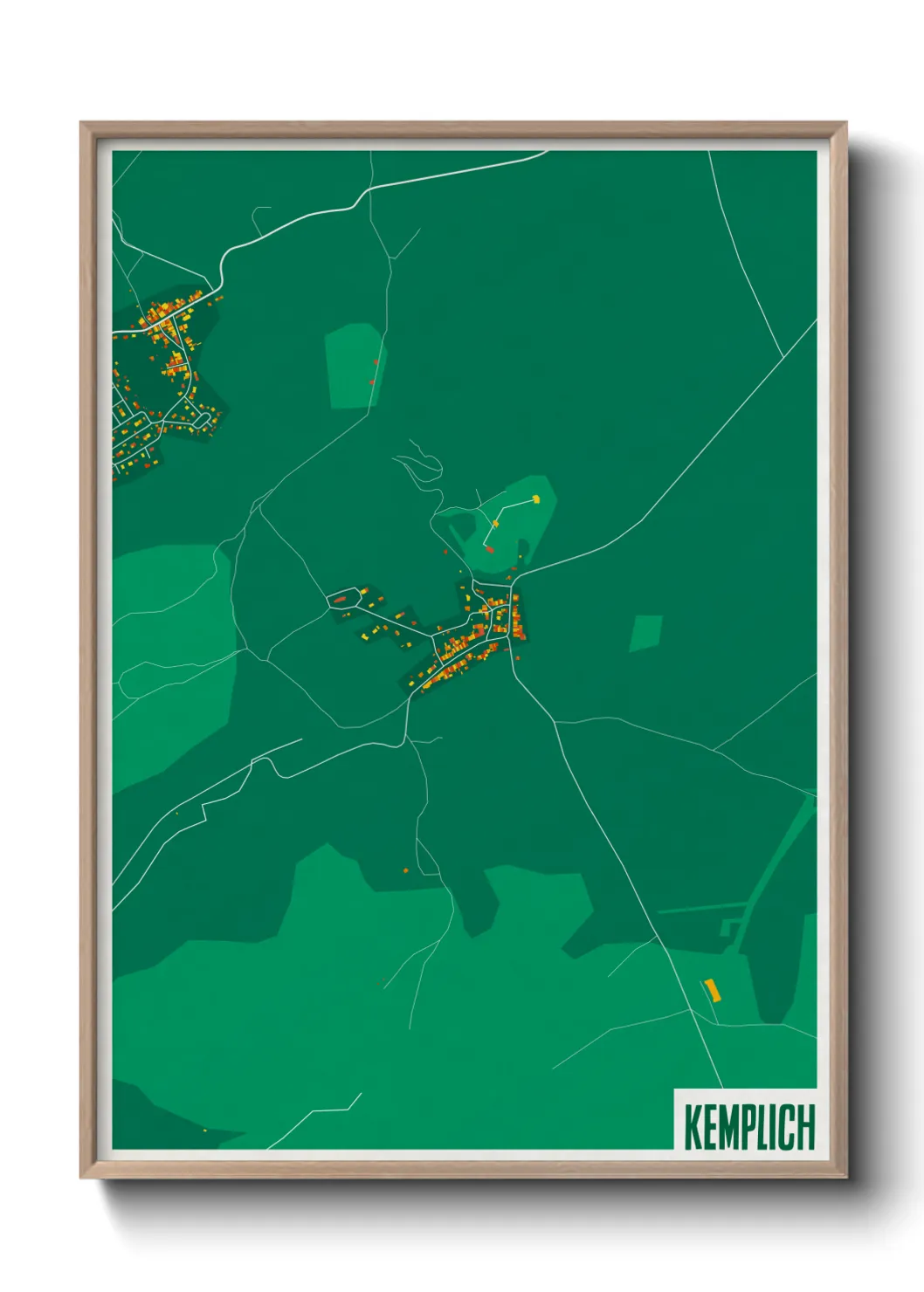 Une affiche de carte sur Kemplich