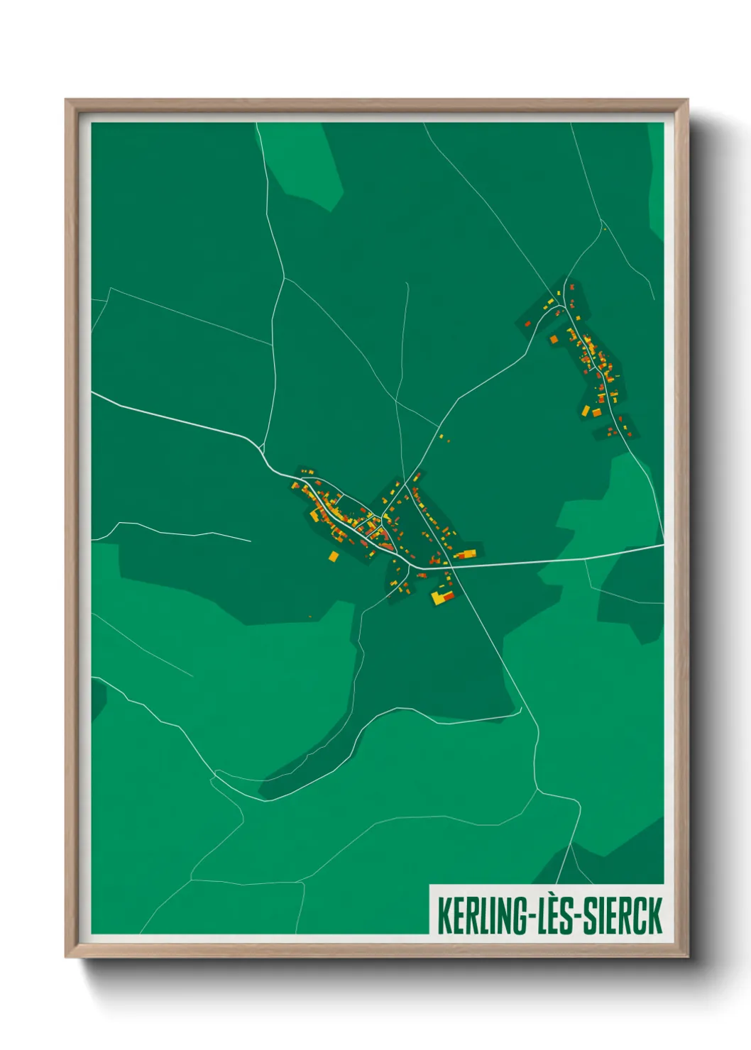 Une affiche de carte sur Kerling-lès-Sierck