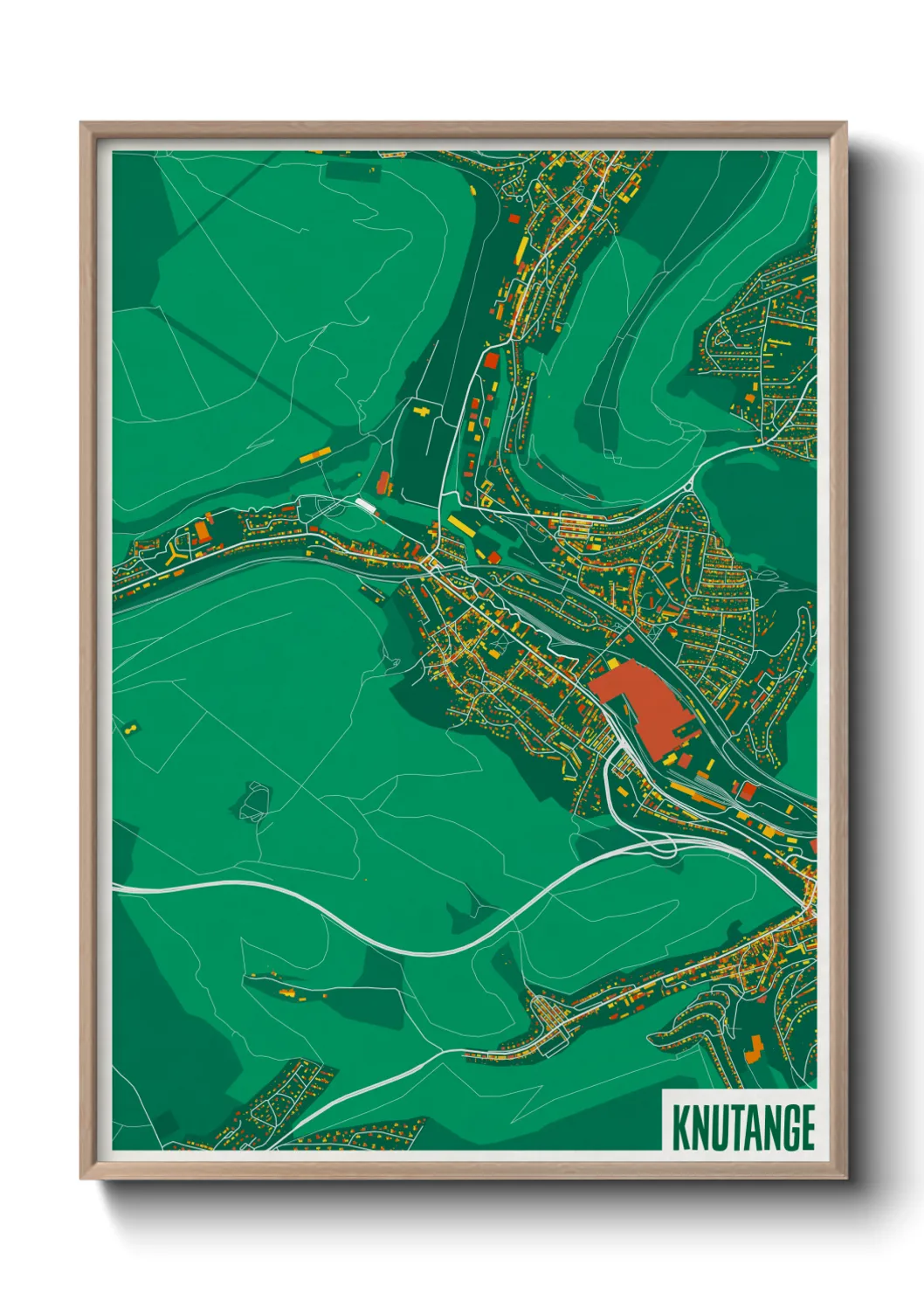 Une affiche de carte sur Knutange