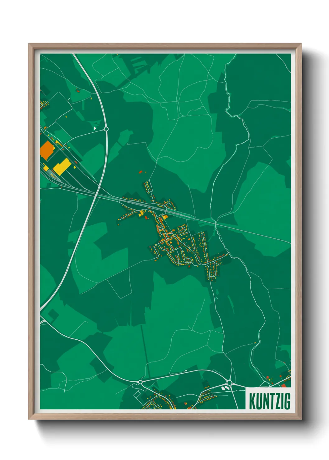 Une affiche de carte sur Kuntzig