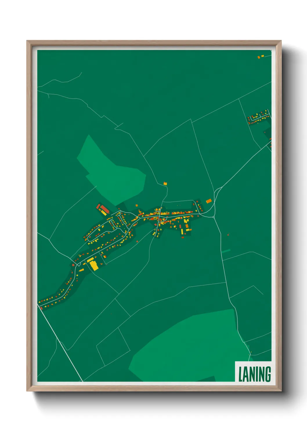 Une affiche de carte sur Laning