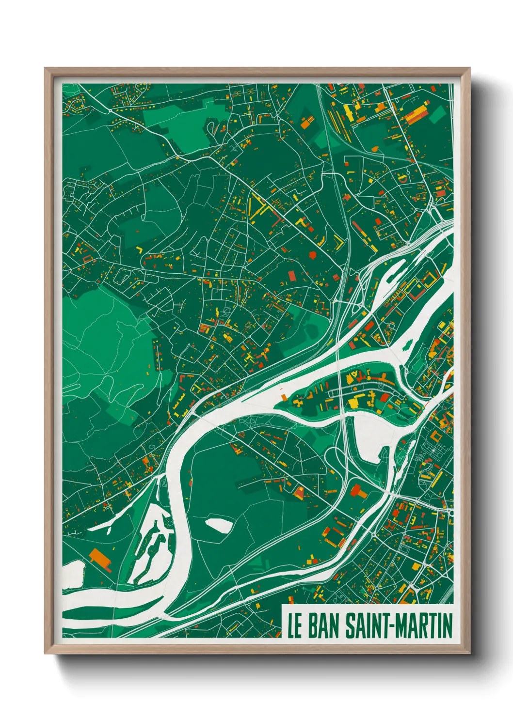 Une affiche de carte sur Le Ban Saint-Martin