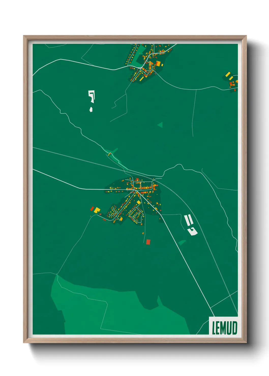 Une affiche de carte sur Lemud