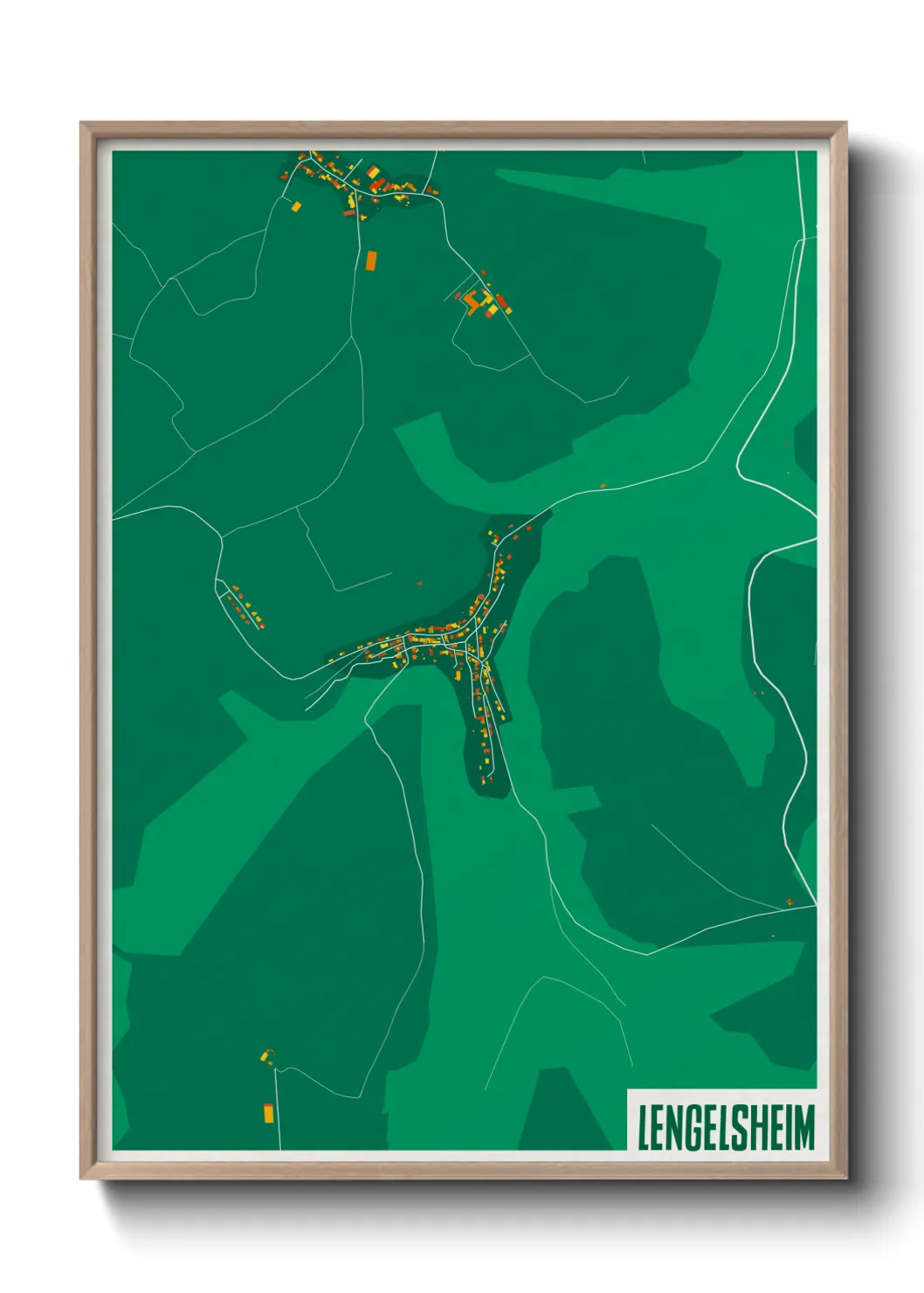 Une affiche de carte sur Lengelsheim