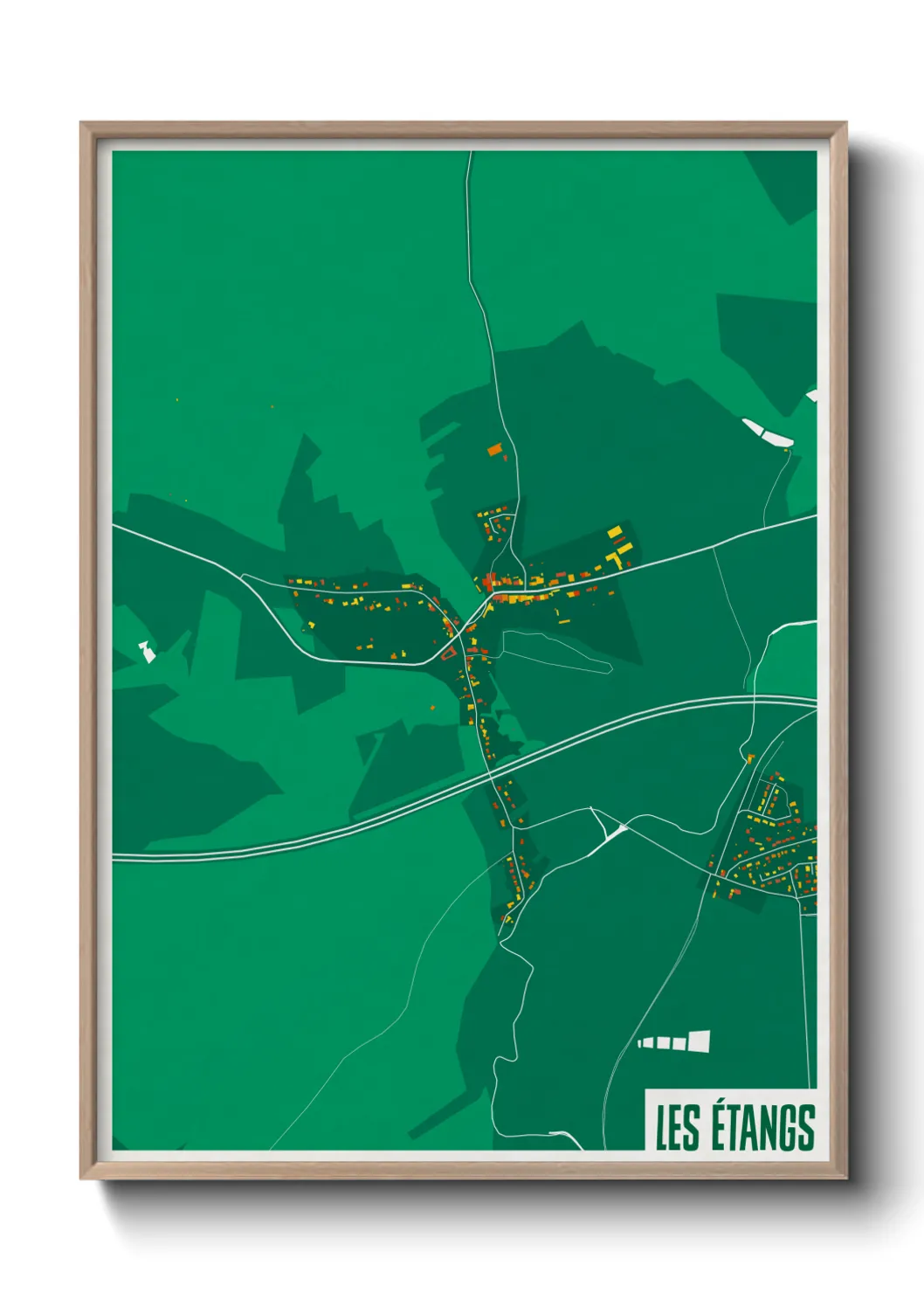 Une affiche de carte sur Les Étangs