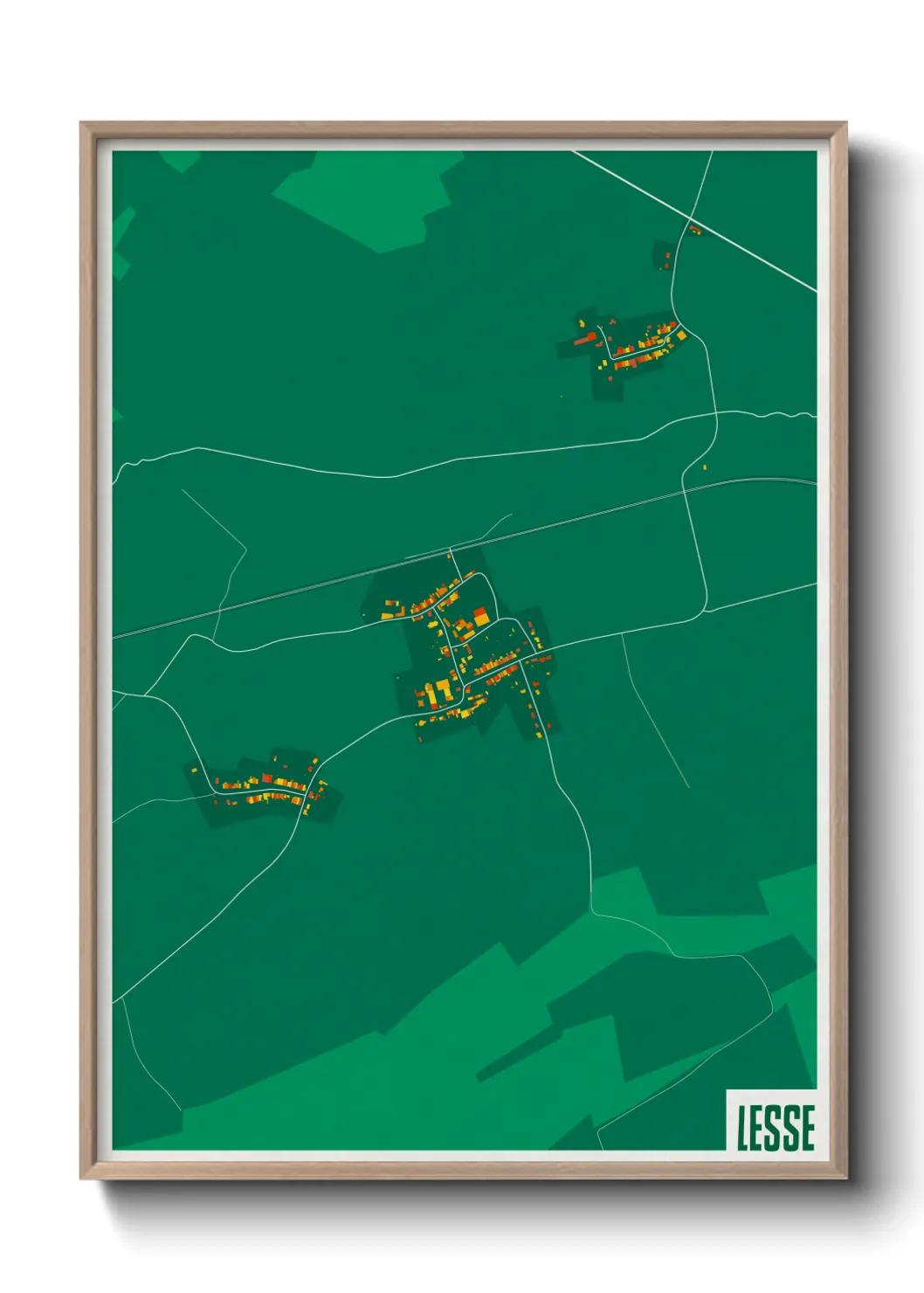 Une affiche de carte sur Lesse