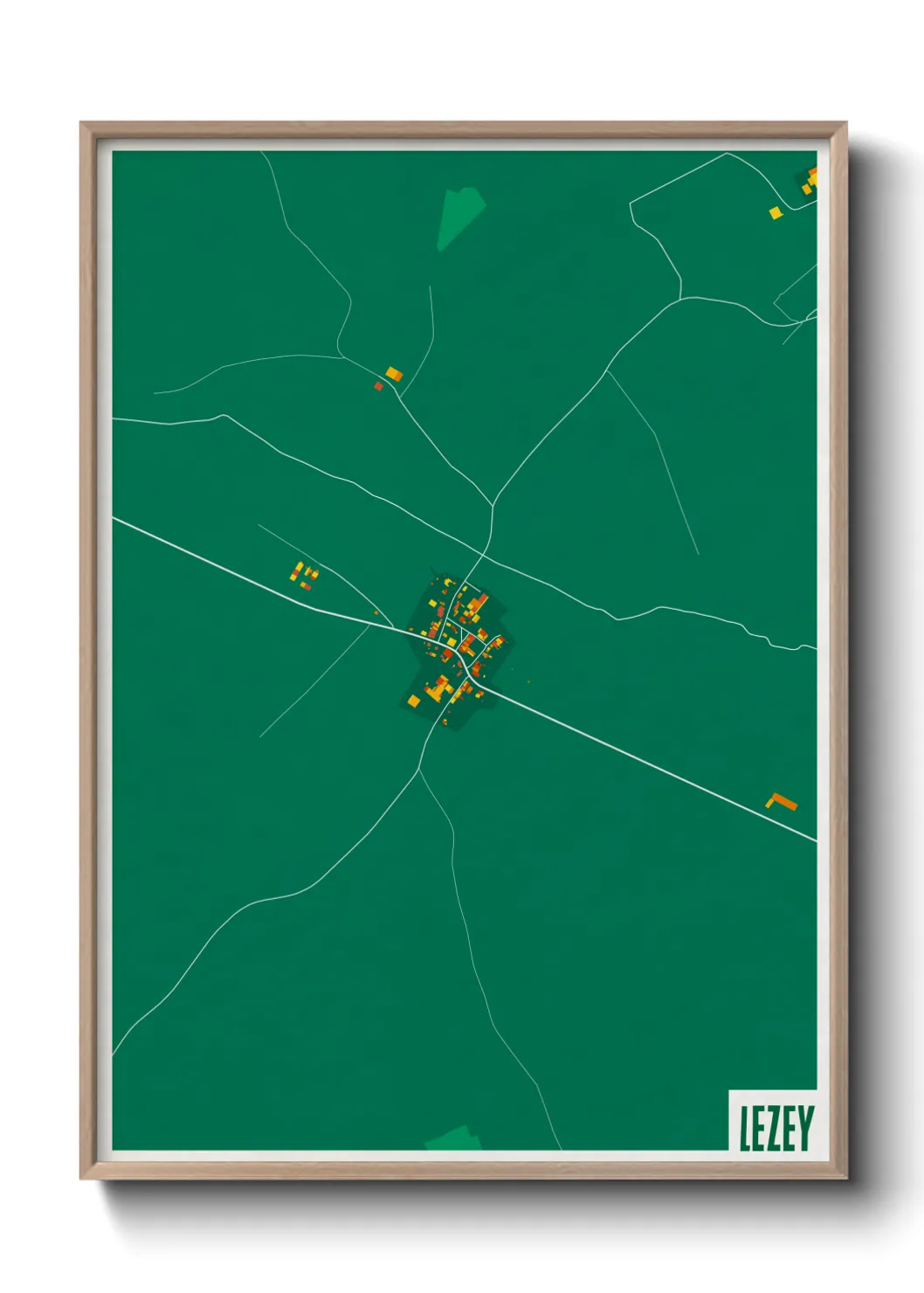 Une affiche de carte sur Lezey