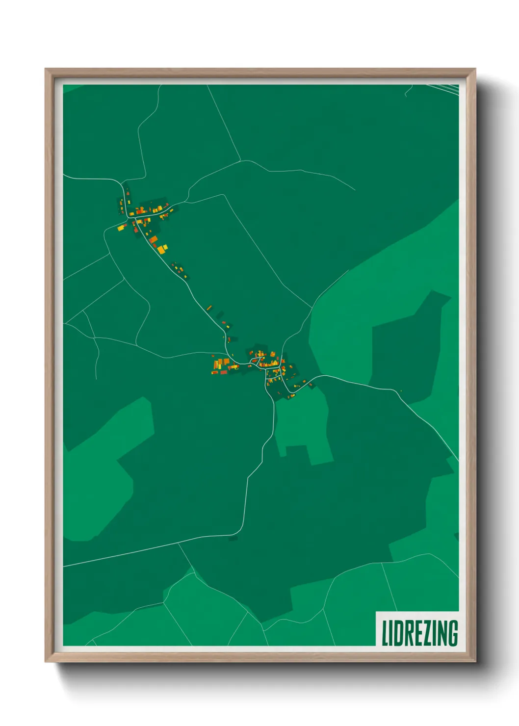 Une affiche de carte sur Lidrezing