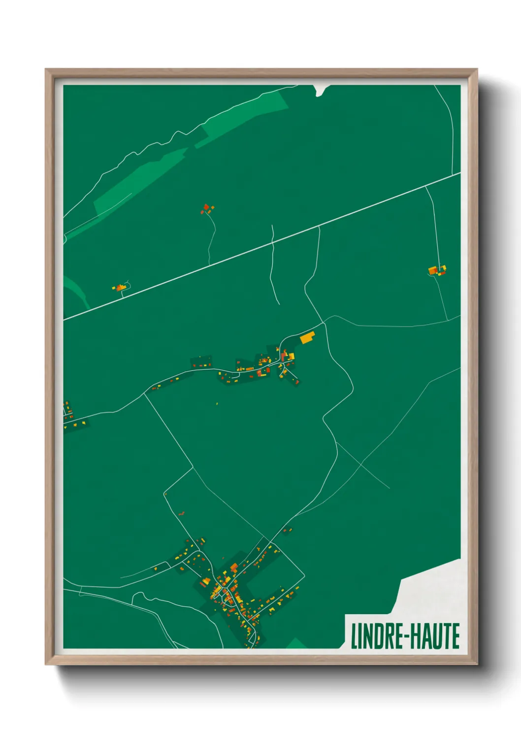 Une affiche de carte sur Lindre-Haute