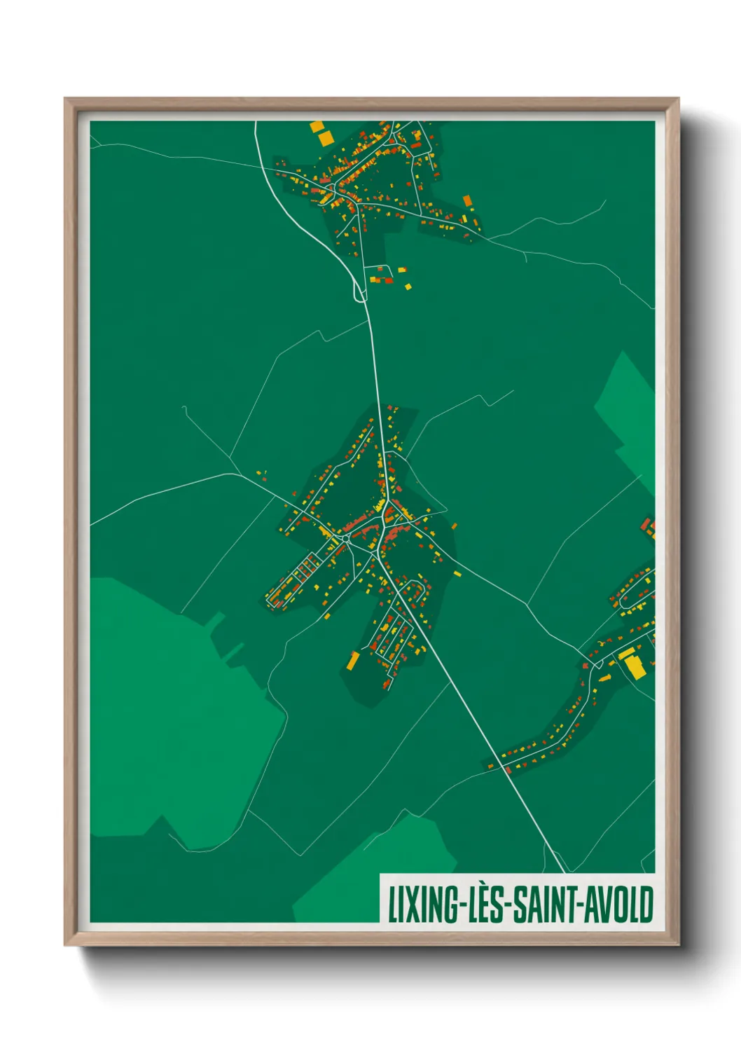 Une affiche de carte sur Lixing-lès-Saint-Avold