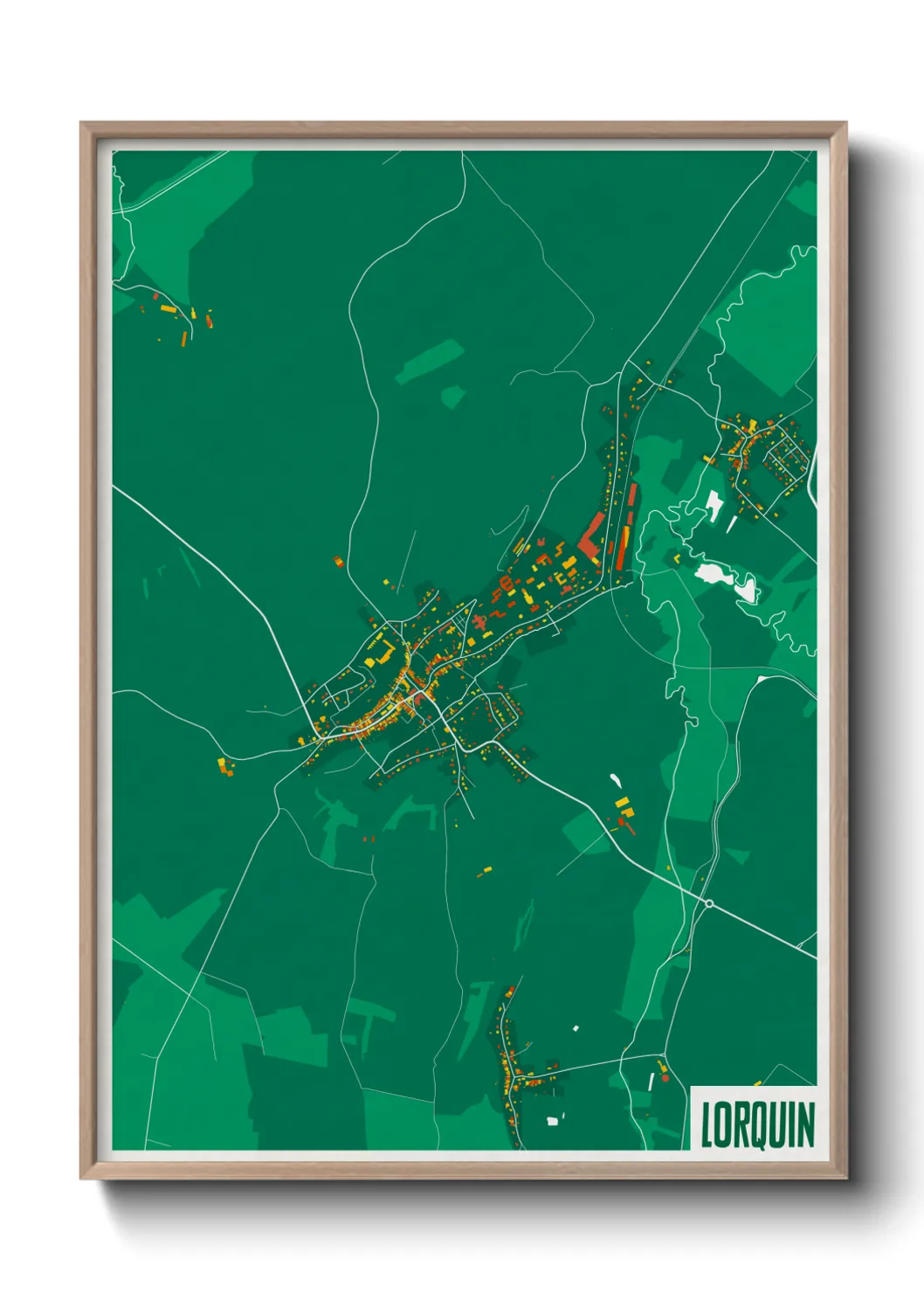 Une affiche de carte sur Lorquin