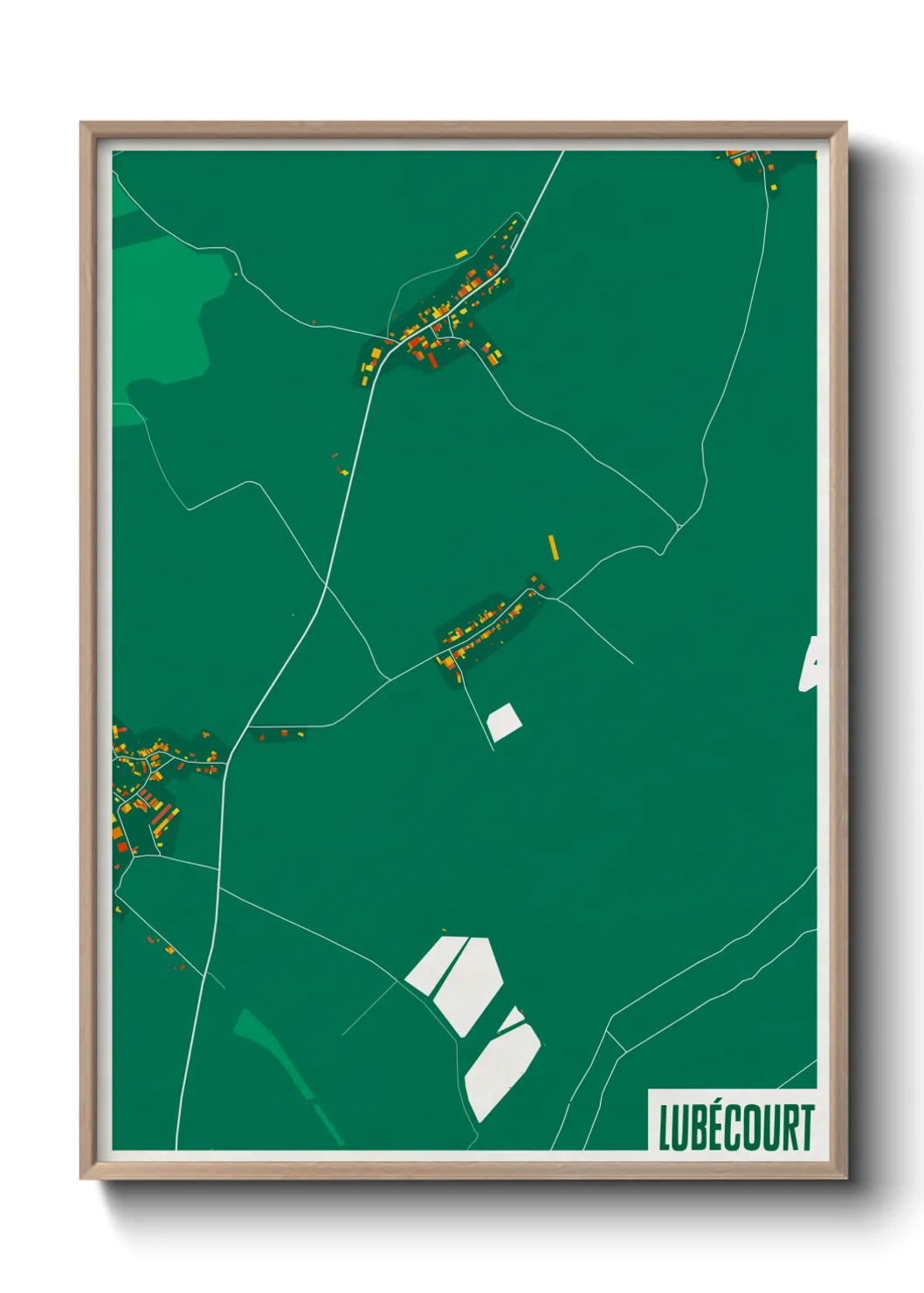 Une affiche de carte sur Lubécourt