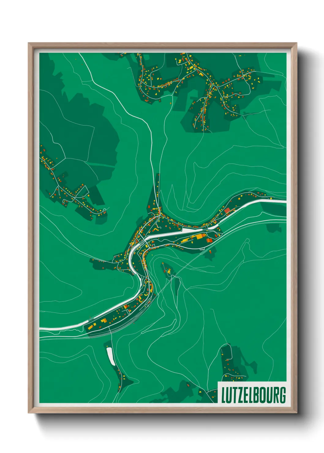 Une affiche de carte sur Lutzelbourg