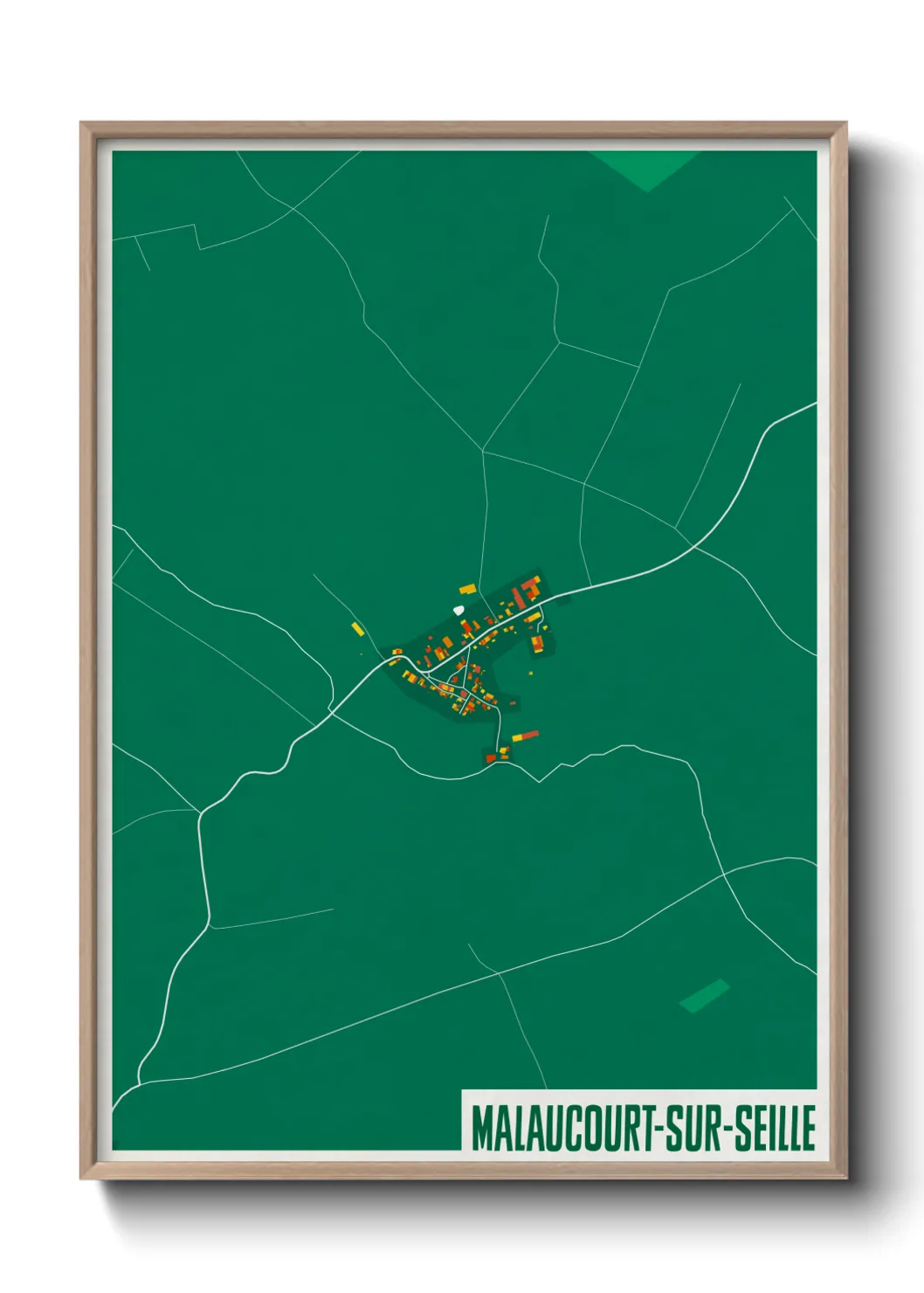 Une affiche de carte sur Malaucourt-sur-Seille