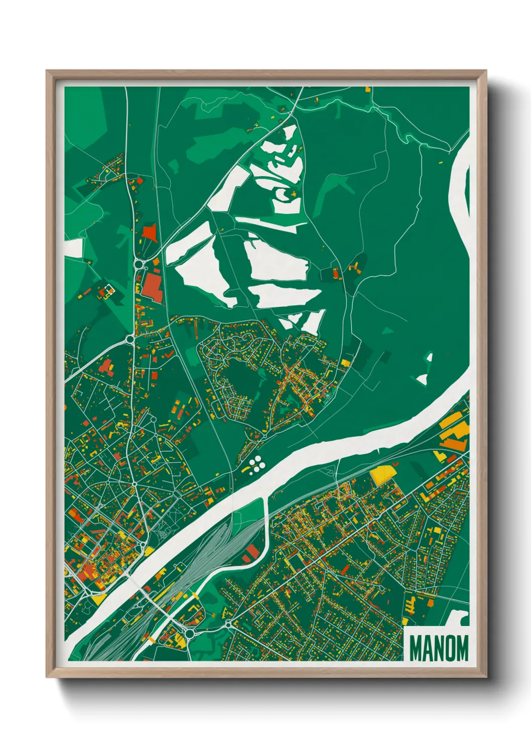 Une affiche de carte sur Manom