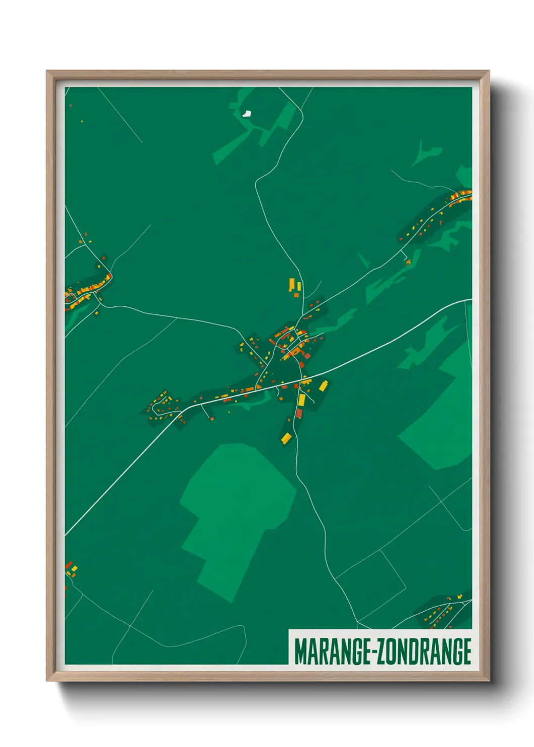 Une affiche de carte sur Marange-Zondrange