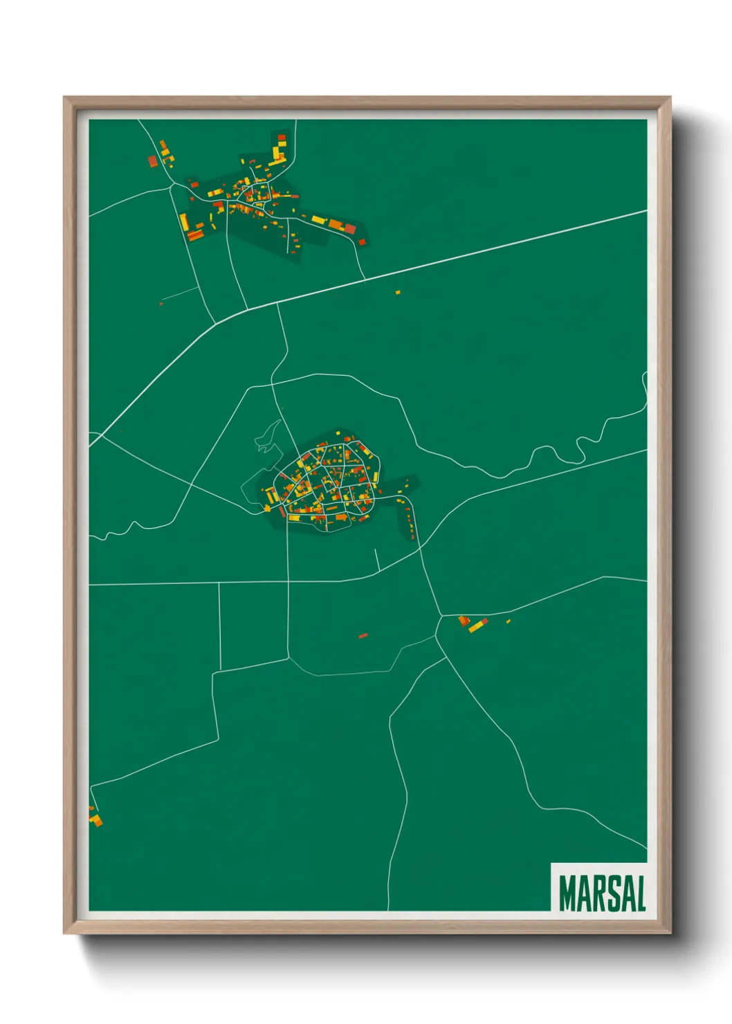 Une affiche de carte sur Marsal