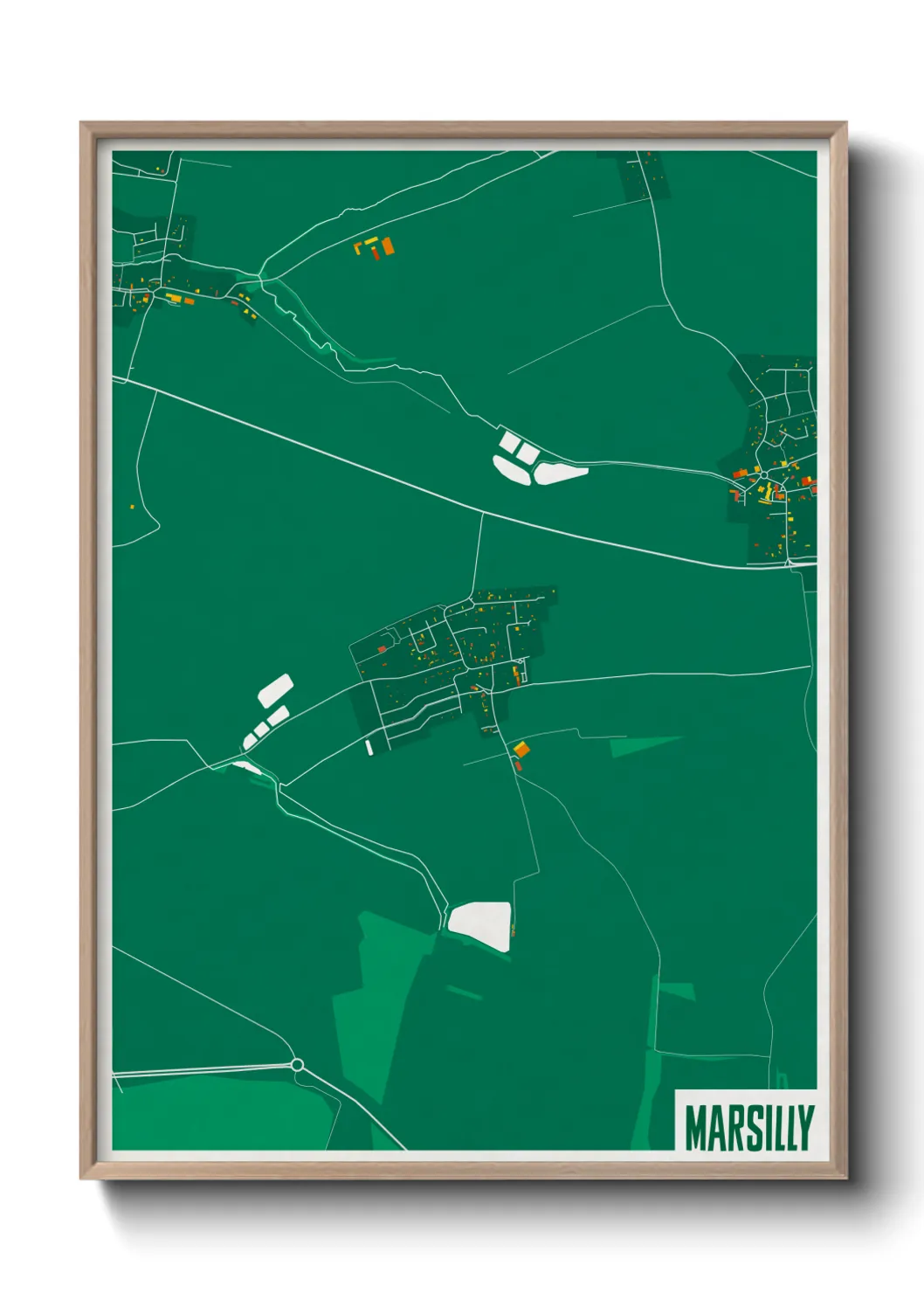 Une affiche de carte sur Marsilly