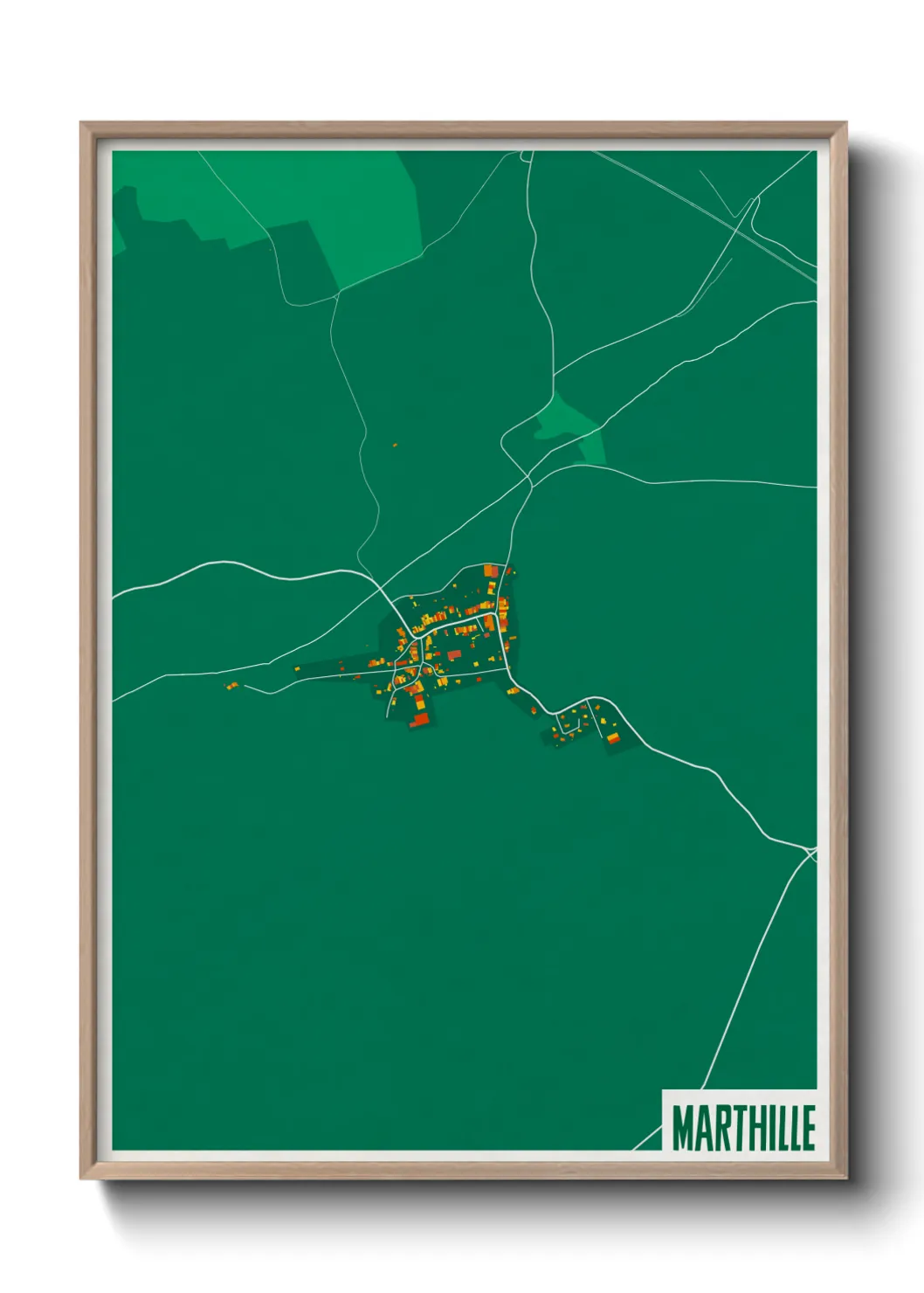 Une affiche de carte sur Marthille