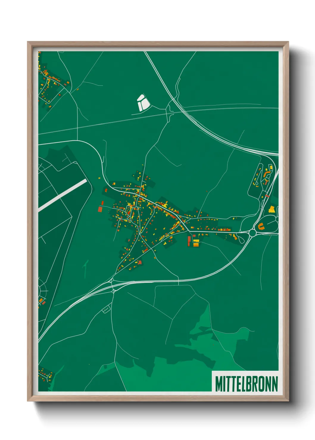 Une affiche de carte sur Mittelbronn