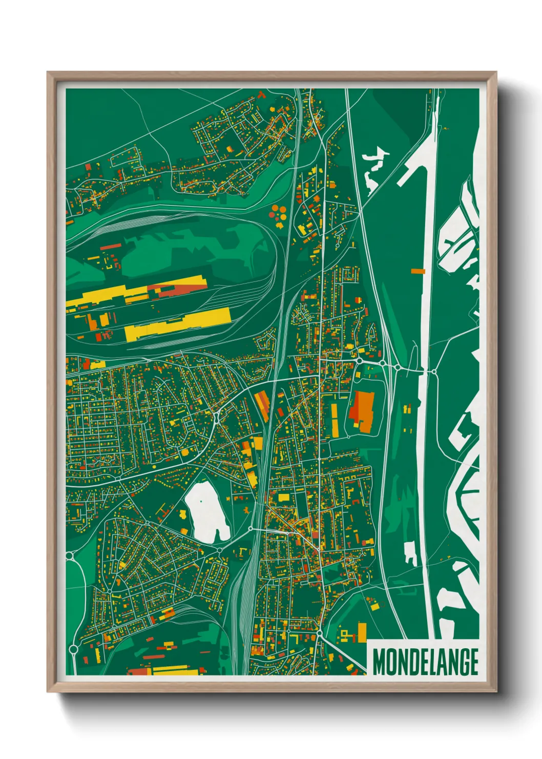 Une affiche de carte sur Mondelange