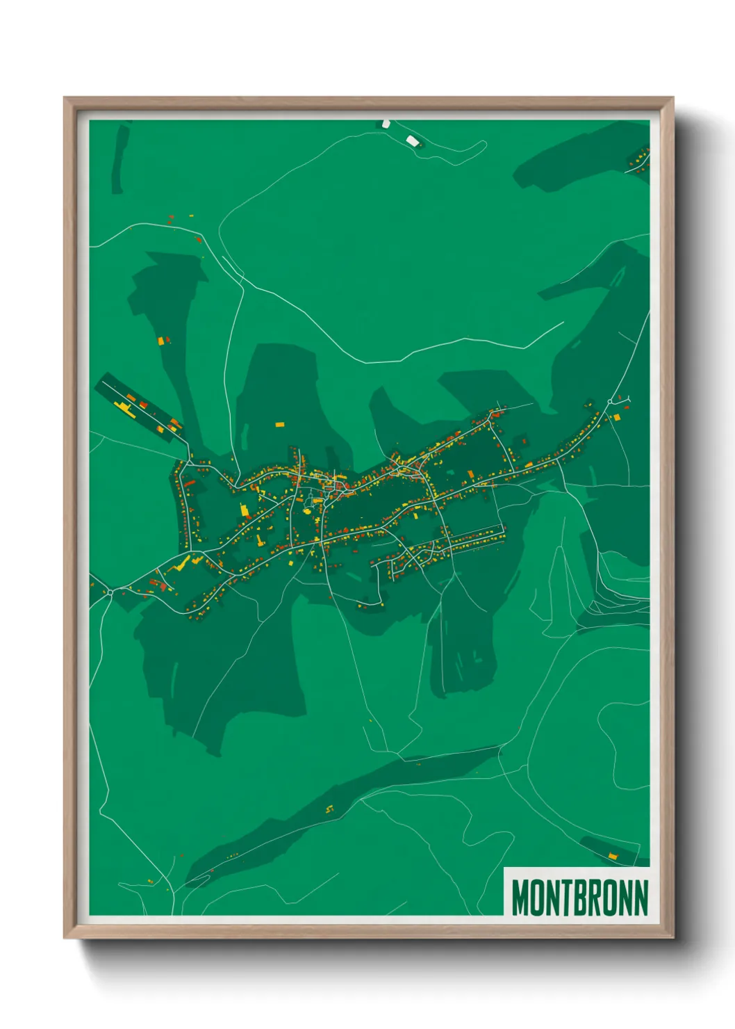 Une affiche de carte sur Montbronn