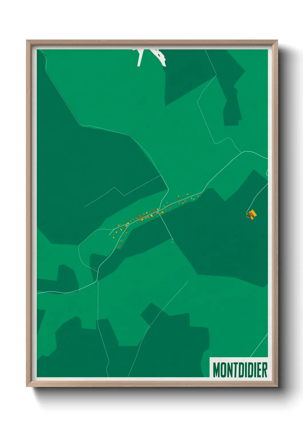 Une affiche de carte sur Montdidier