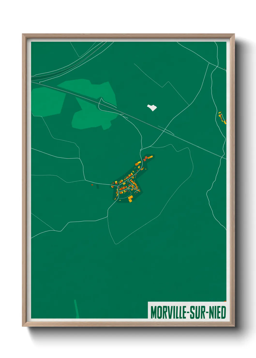 Une affiche de carte sur Morville-sur-Nied