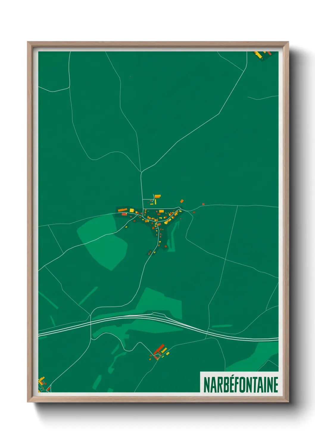 Une affiche de carte sur Narbéfontaine