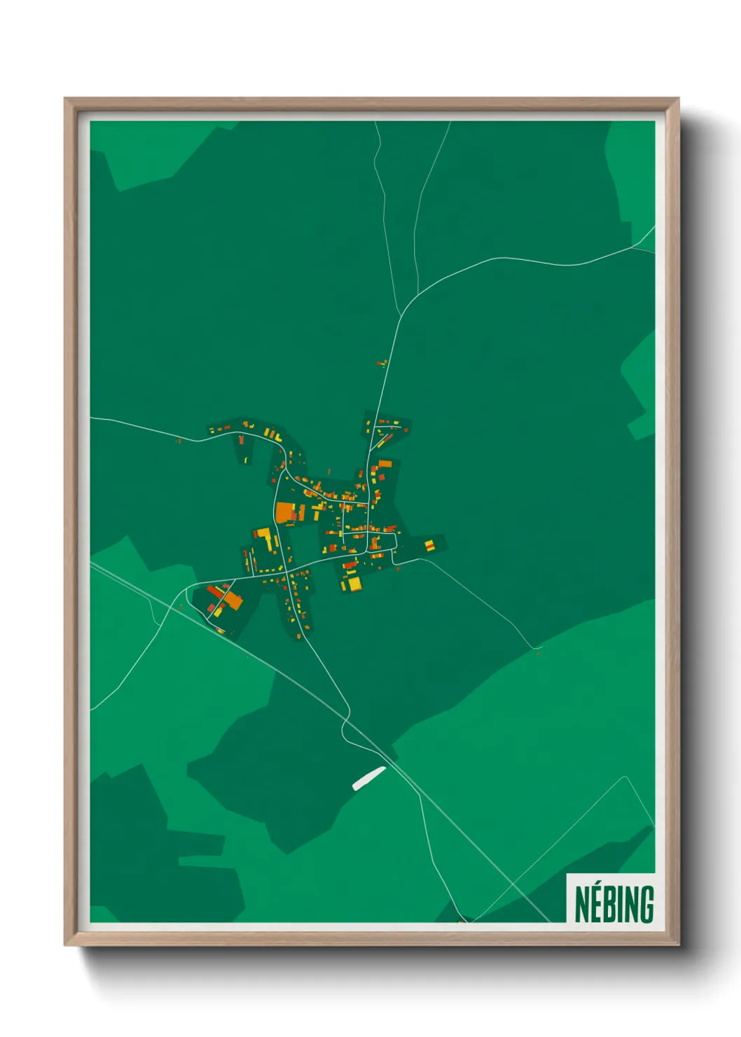 Une affiche de carte sur Nébing