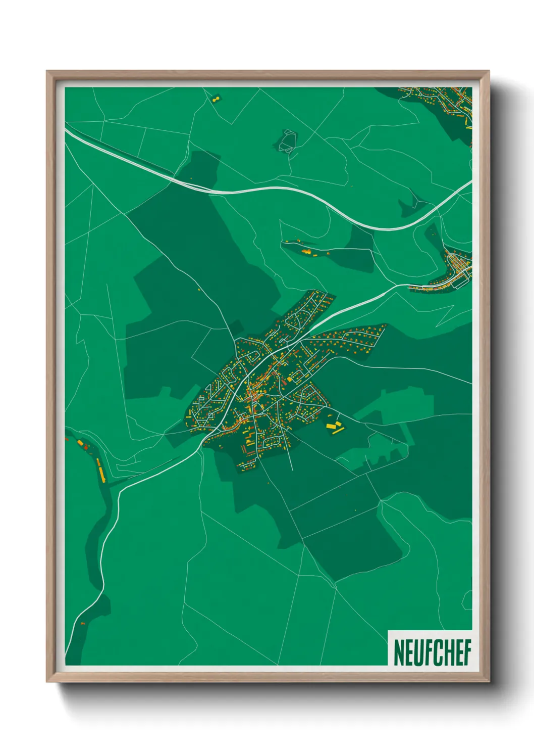 Une affiche de carte sur Neufchef