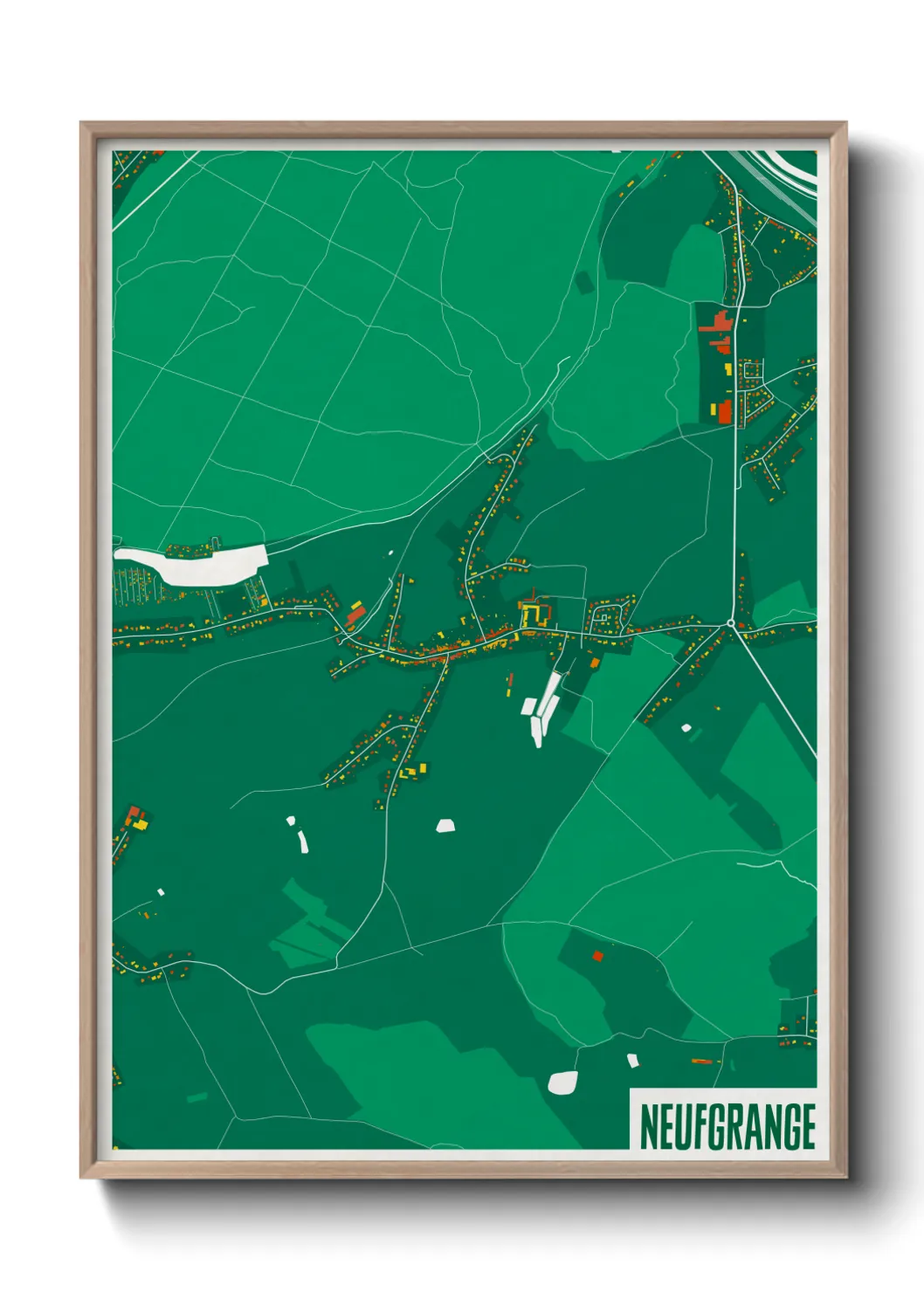 Une affiche de carte sur Neufgrange