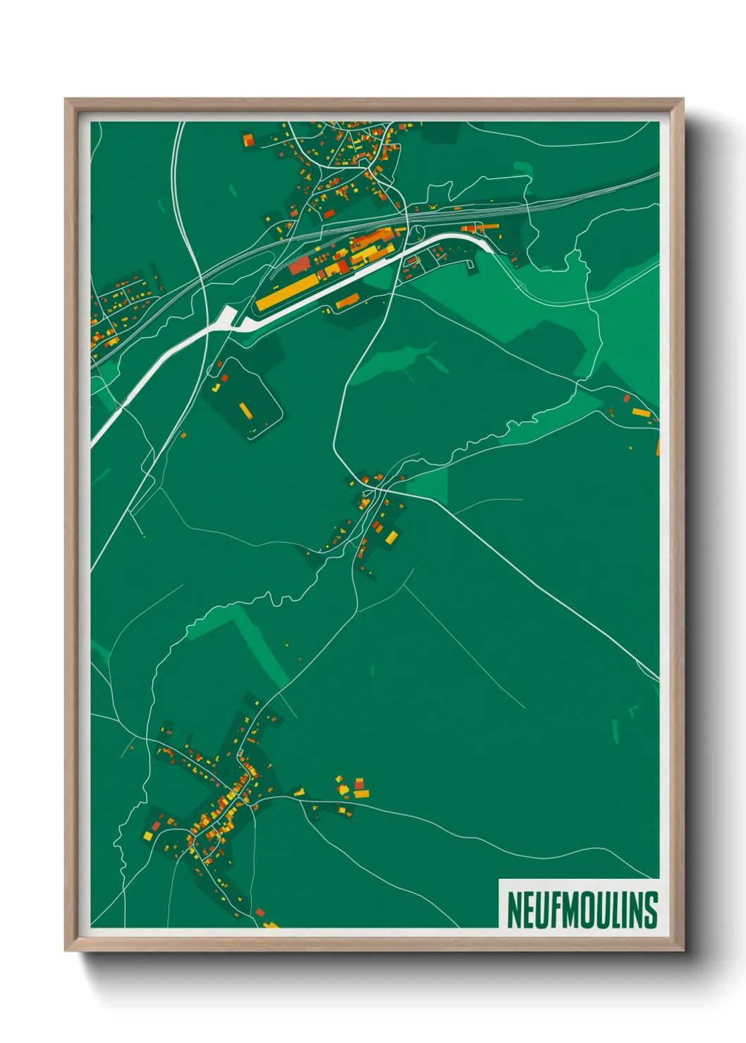 Une affiche de carte sur Neufmoulins