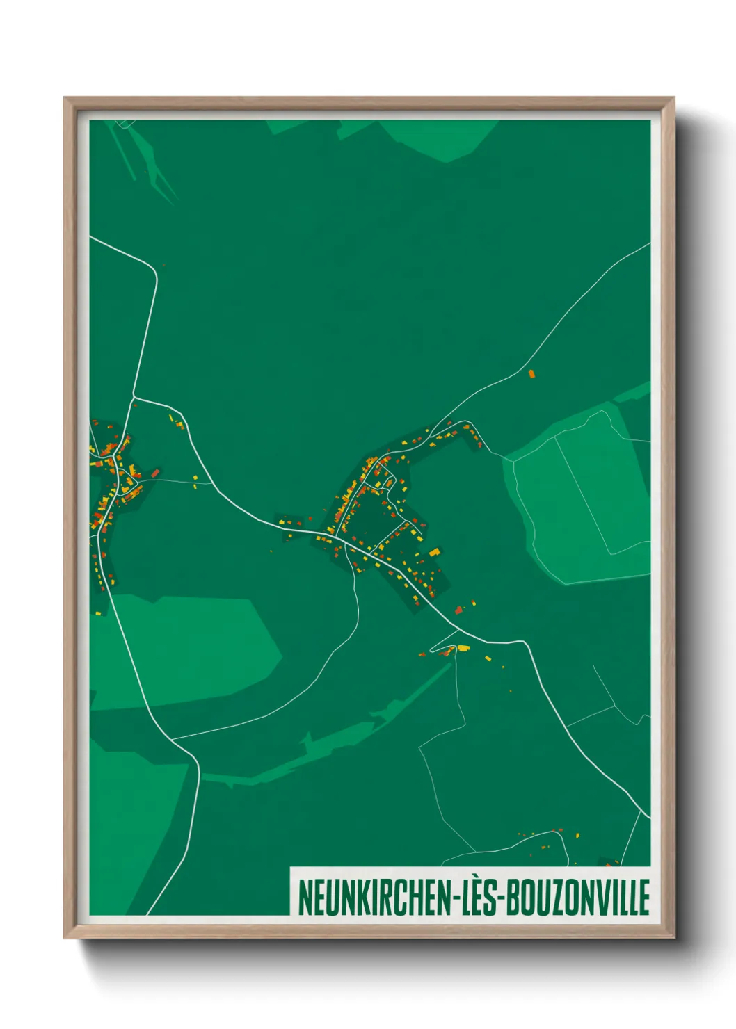 Une affiche de carte sur Neunkirchen-lès-Bouzonville
