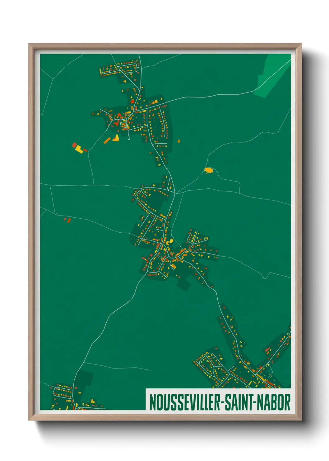Une affiche de carte sur Nousseviller-Saint-Nabor