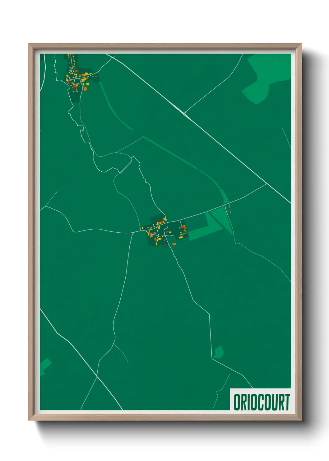 Une affiche de carte sur Oriocourt