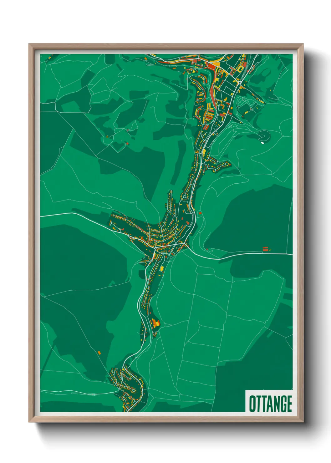 Une affiche de carte sur Ottange