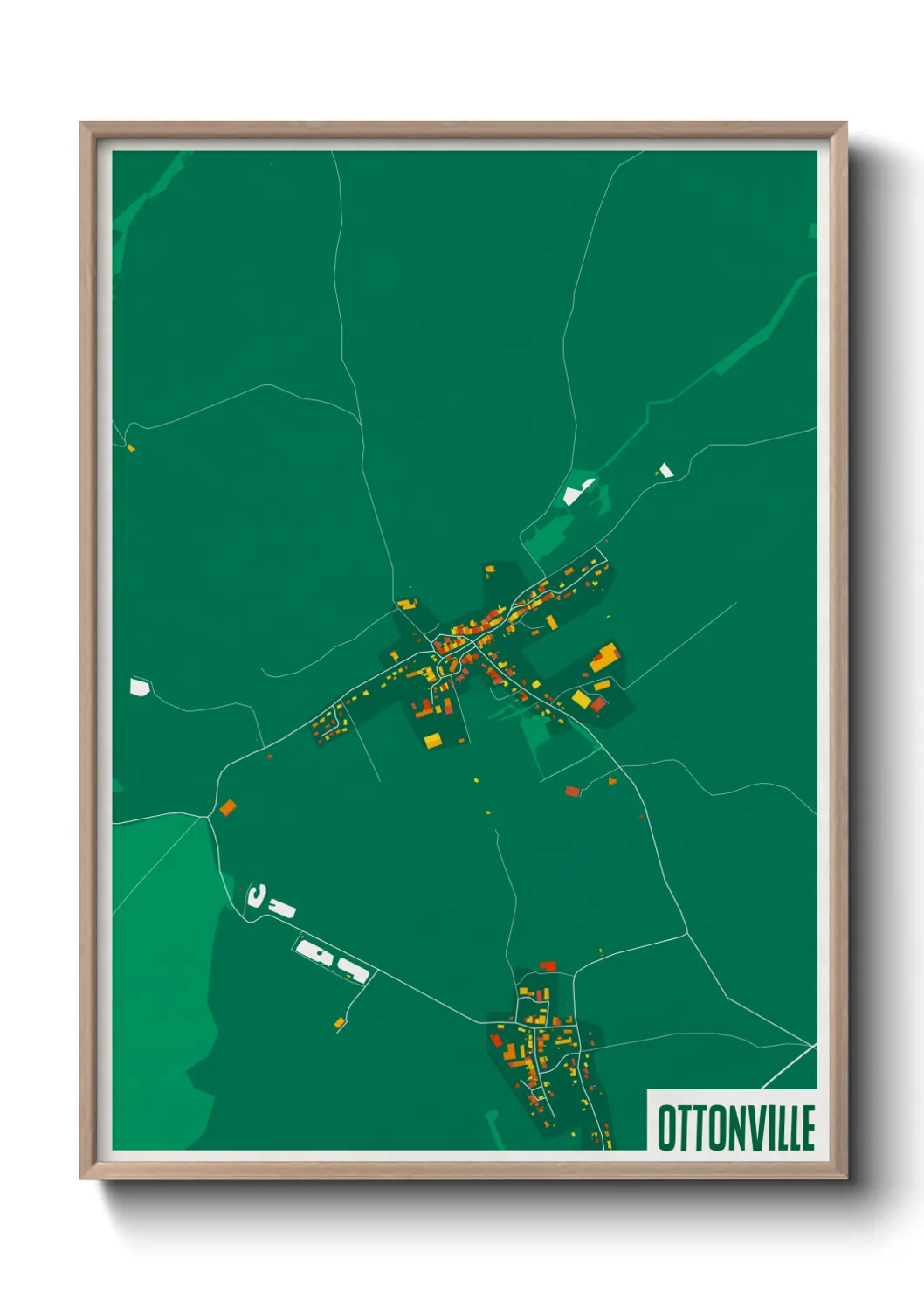 Une affiche de carte sur Ottonville