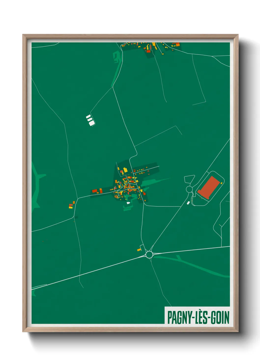 Une affiche de carte sur Pagny-lès-Goin