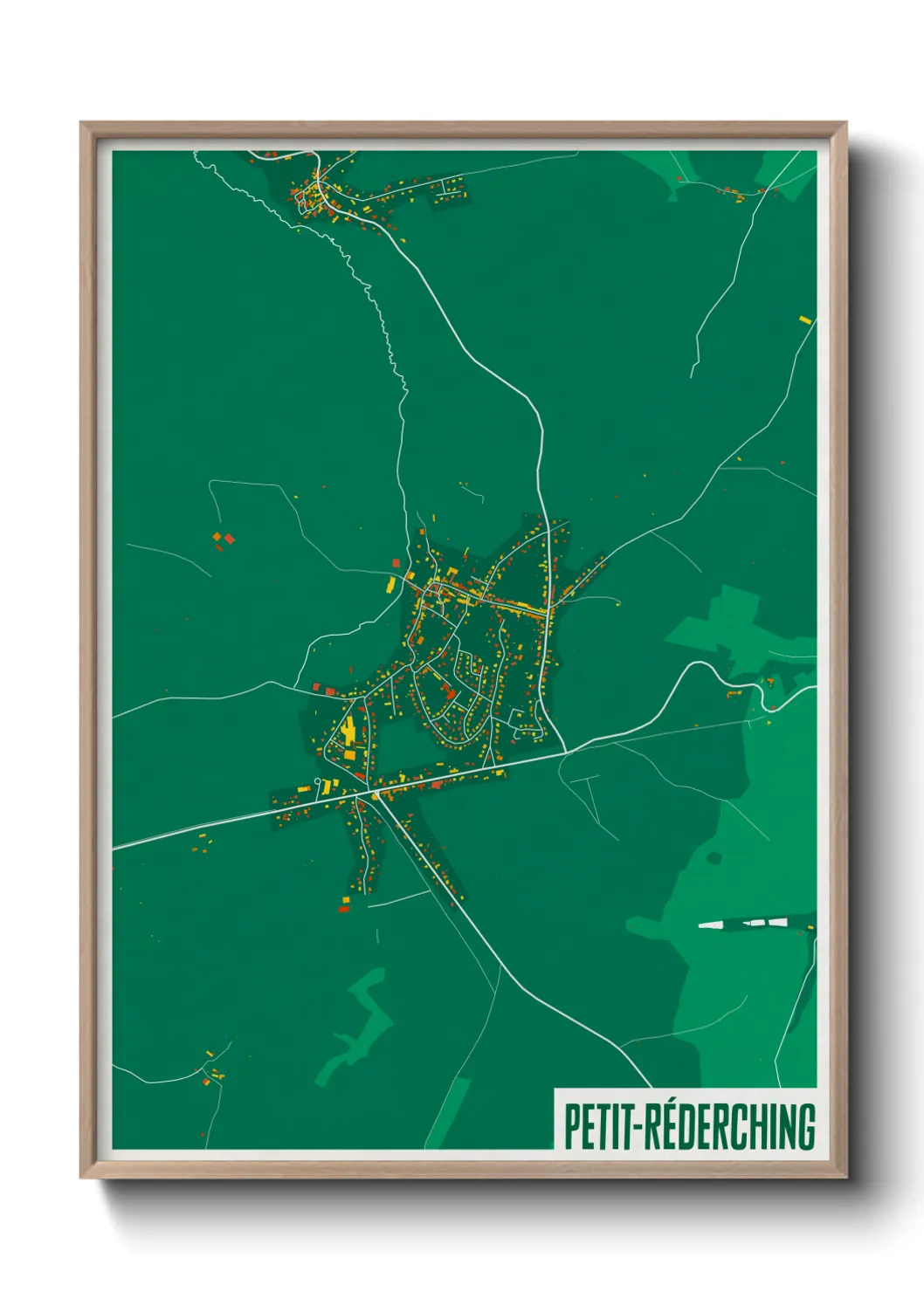 Une affiche de carte sur Petit-Réderching