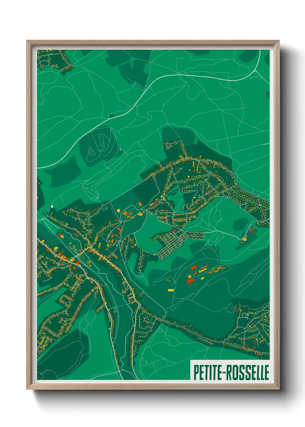Une affiche de carte sur Petite-Rosselle