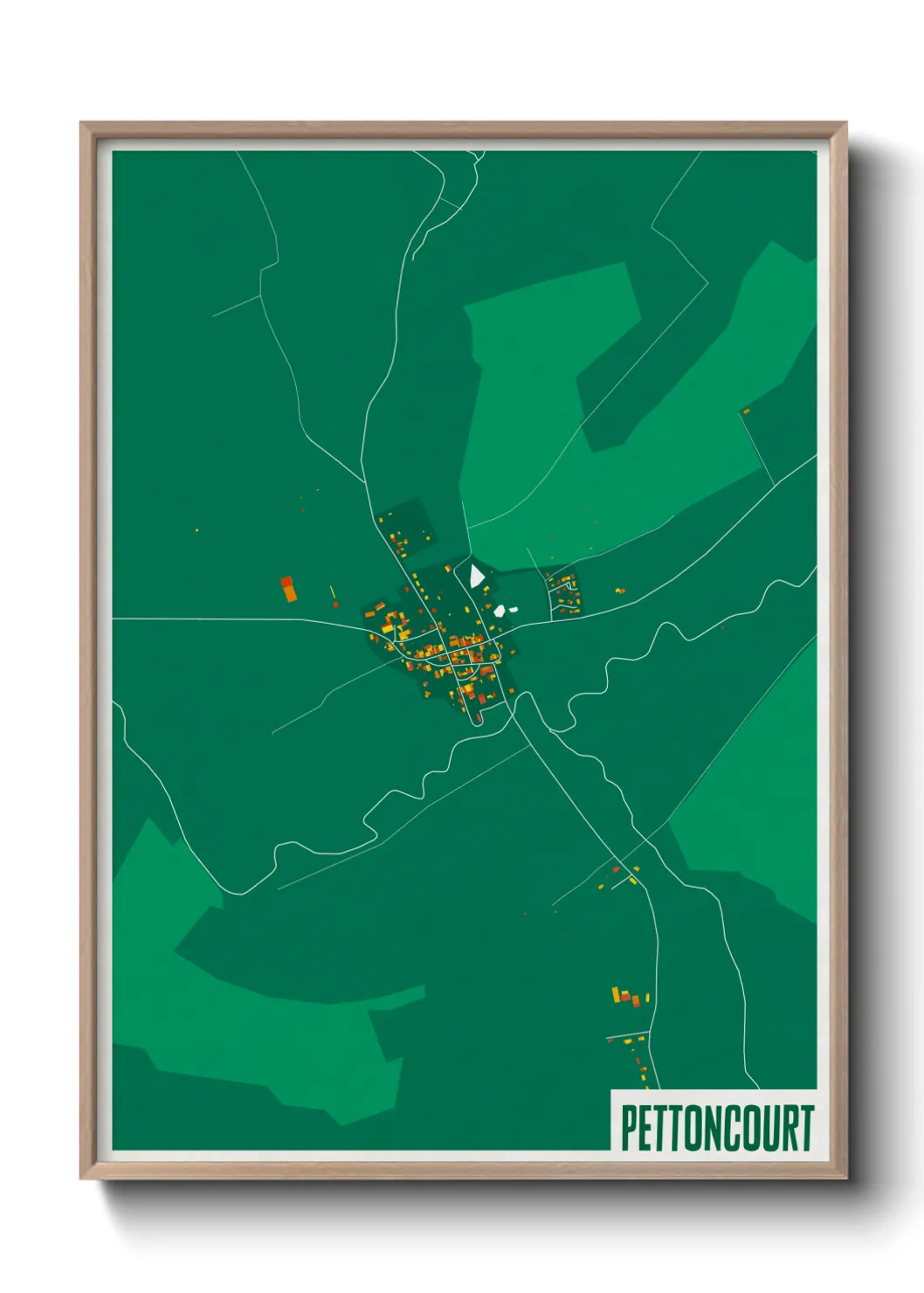 Une affiche de carte sur Pettoncourt